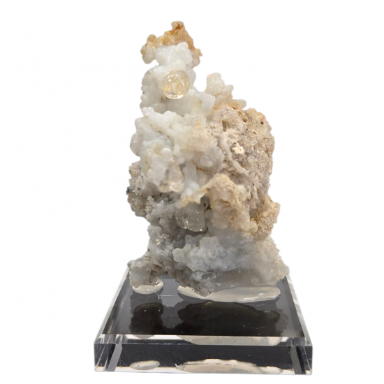 Hyalite opal on chalcedony