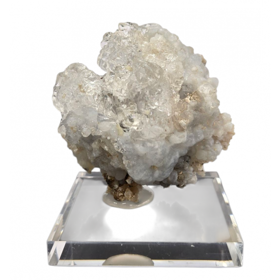 Hyalite opal on chalcedony