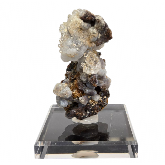 Hyalite opal on chalcedony