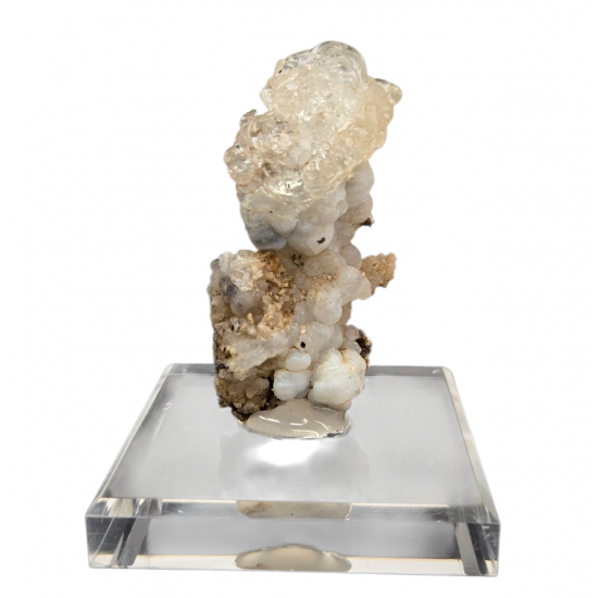 Hyalite opal on chalcedony
