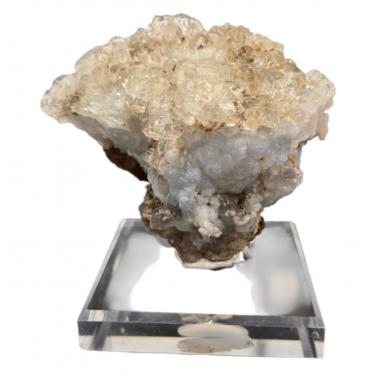 Hyalite opal on chalcedony