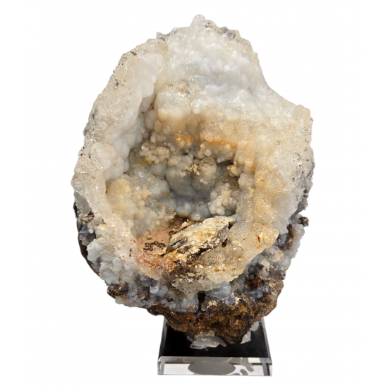 Hyalite opal on chalcedony