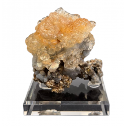 Hyalite opal on chalcedony