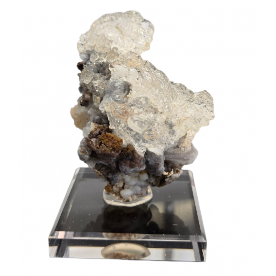 Hyalite opal on chalcedony