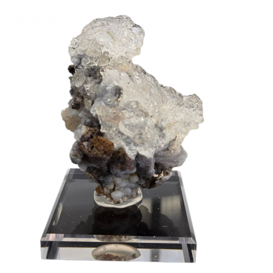 Hyalite opal on chalcedony
