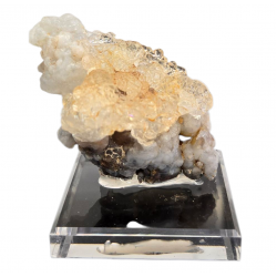 Opale hyalite sur calcédoine