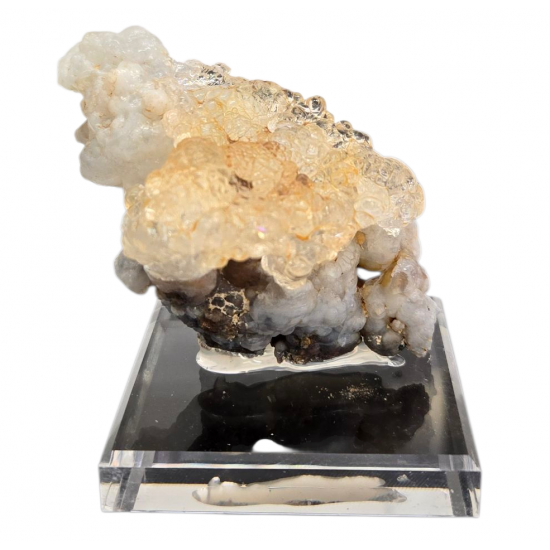 Hyalite opal on chalcedony