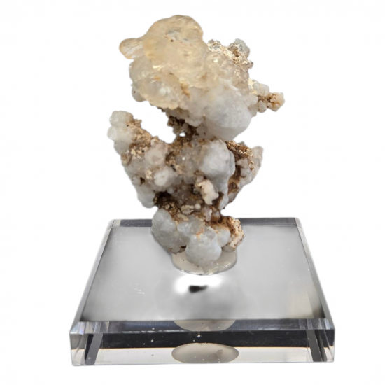 Hyalite opal on chalcedony