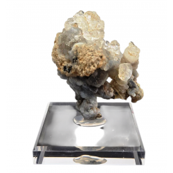 Hyalite opal on chalcedony