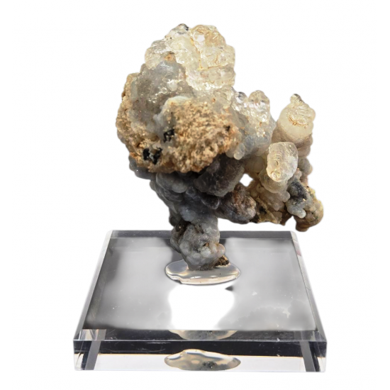 Hyalite opal on chalcedony