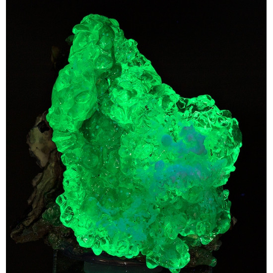 Hyalite opal on chalcedony