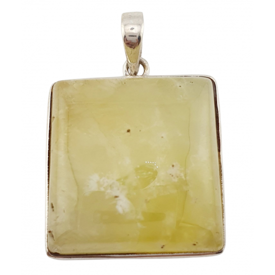 pendant Yellow chrysoprase silver