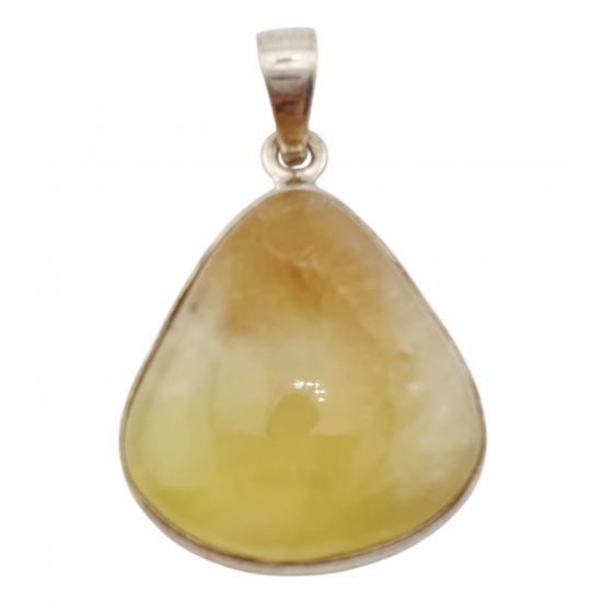pendant Yellow chrysoprase silver