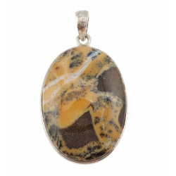 pendant yellow opal silver