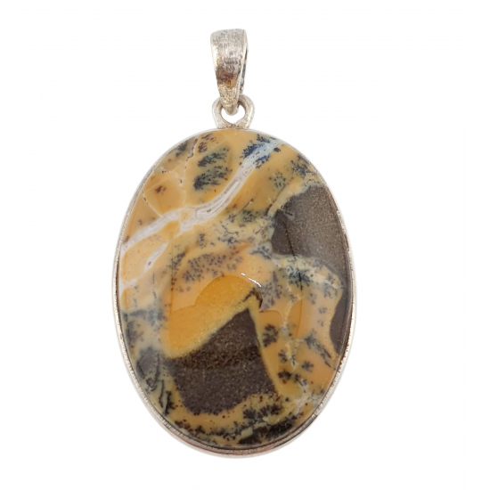 pendant yellow opal silver