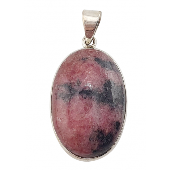 pendant rhodonite silver