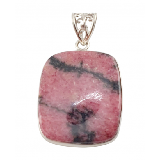 pendant rhodonite silver