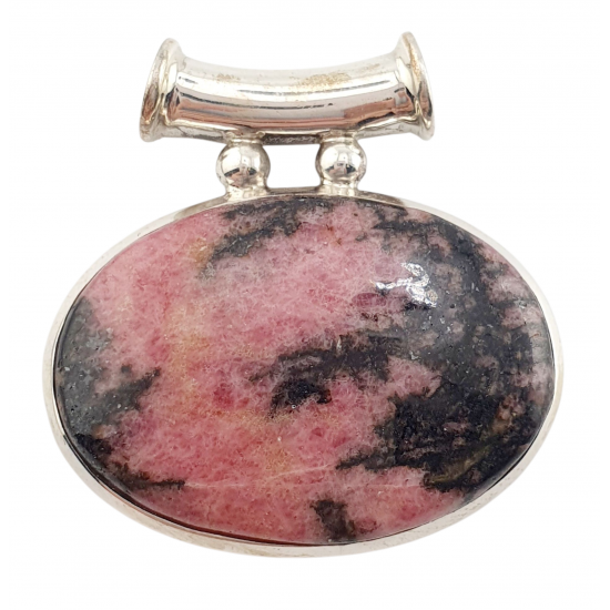 pendant rhodonite silver