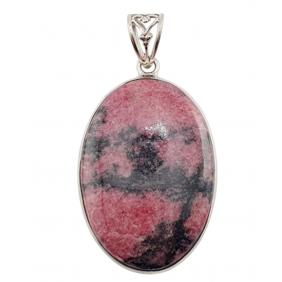 pendant rhodonite silver