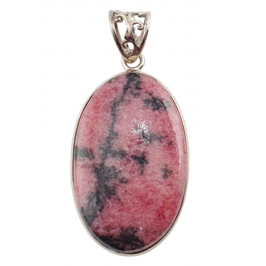 pendant rhodonite silver