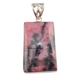 pendentif rhodonite argent