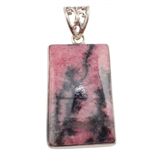 pendant rhodonite silver