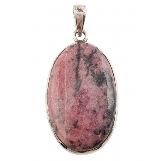 pendant rhodonite silver