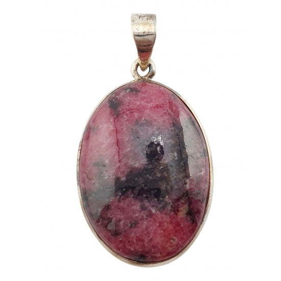 pendant rhodonite silver