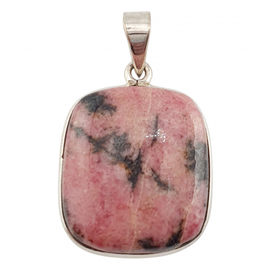 pendant rhodonite silver