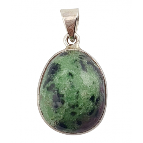 pendant zoisite and ruby silver