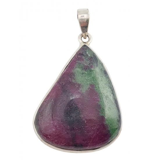 pendant zoisite and ruby silver