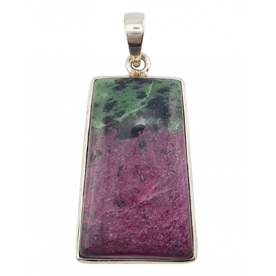 pendant zoisite and ruby silver