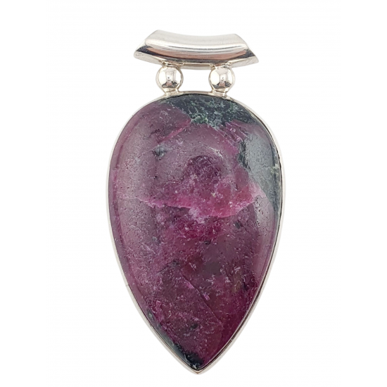 pendant zoisite and ruby silver