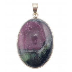 pendant zoisite and ruby silver