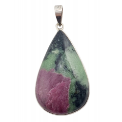 pendant zoisite and ruby silver