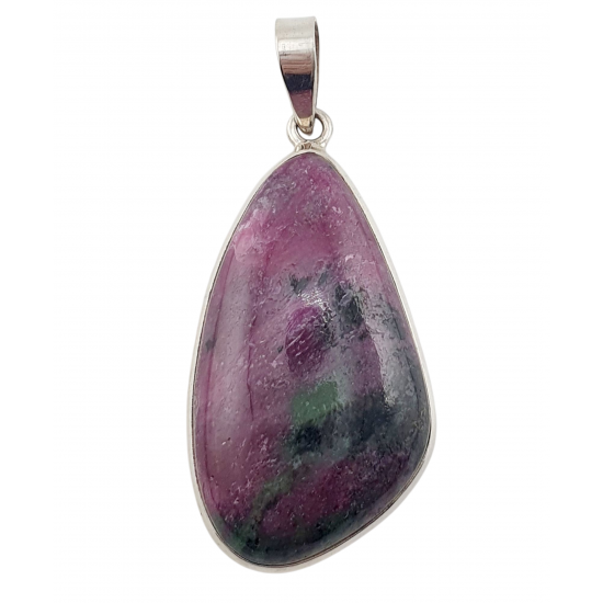 pendant zoisite and ruby silver