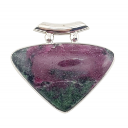pendant zoisite and ruby silver