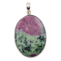 pendentif zoisite et rubis argent