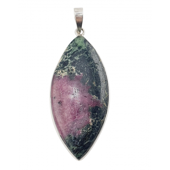 pendant zoisite and ruby silver