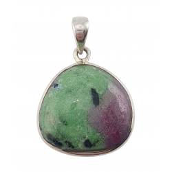 pendant zoisite and ruby silver