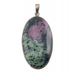 pendant zoisite and ruby silver