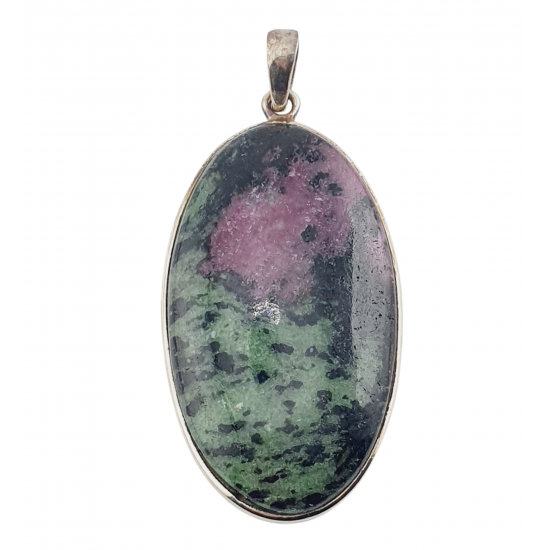 pendant zoisite and ruby silver