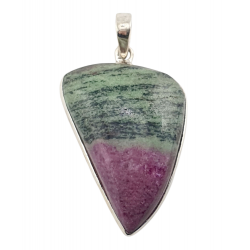 pendant zoisite and ruby silver
