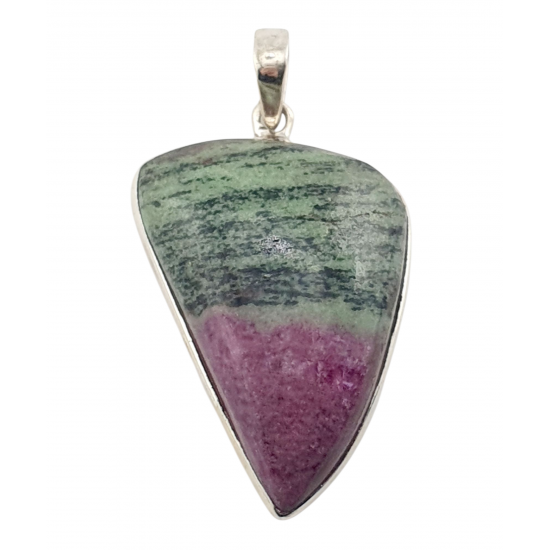 pendant zoisite and ruby silver