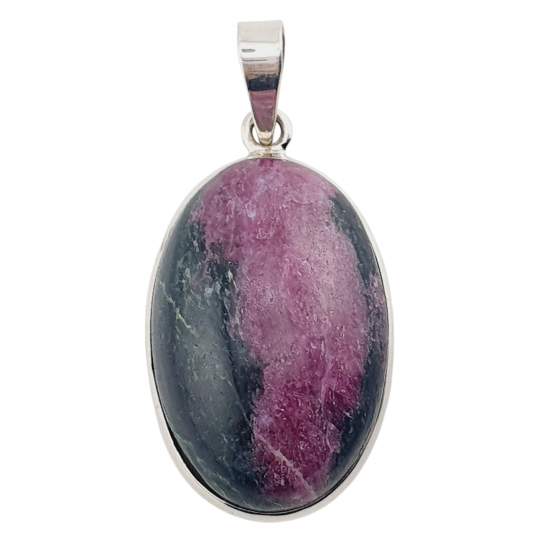 pendant zoisite and ruby silver