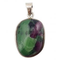 pendentif zoisite et rubis argent