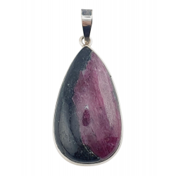 pendant zoisite and ruby silver