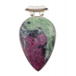 pendentif zoisite et rubis argent