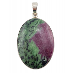 pendant zoisite and ruby silver