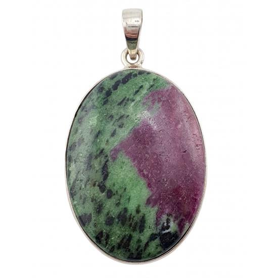 pendant zoisite and ruby silver